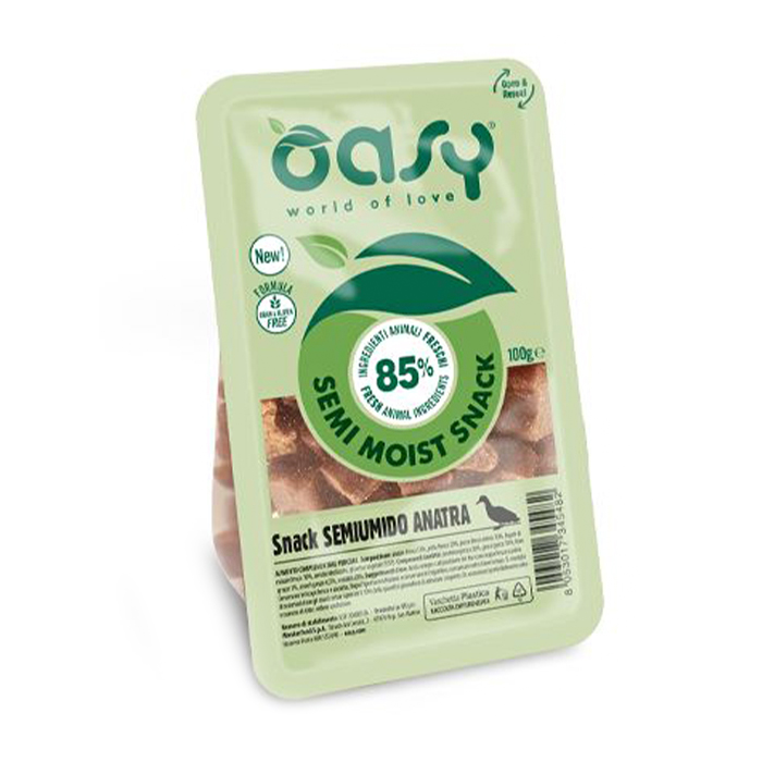 Уцінка! Ласощі для собак Oasy Semi Moist Snack з качкою, 100 г