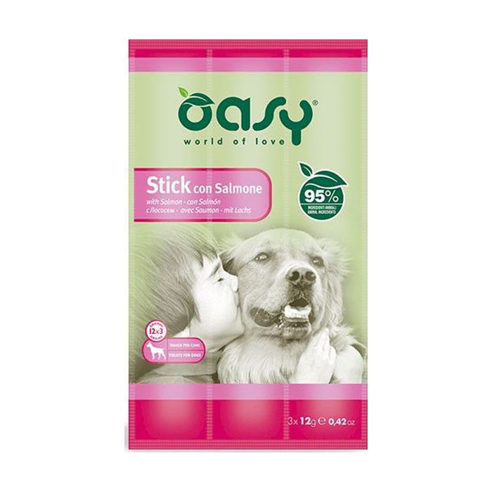 Уцінка! Ласощі для собак Oasy Stick з лососем, 3*12 г
